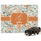 Orange & Blue Leafy Swirls Dog Blanket - Large (Personalized)