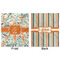 Orange & Blue Leafy Swirls Minky Blanket - 50"x60" - Double Sided - Front & Back