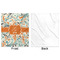Orange & Blue Leafy Swirls Minky Blanket - 50"x60" - Single Sided - Front & Back