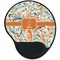 Orange & Blue Leafy Swirls Mouse Pad with Wrist Support - Main