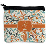 Orange & Blue Leafy Swirls Rectangular Coin Purse (Personalized)