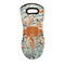 Orange & Blue Leafy Swirls Neoprene Oven Mitt - Single w/ Name and Initial