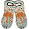 Orange & Blue Leafy Swirls Neoprene Oven Mitts - Set of 2 w/ Name and Initial