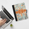 Orange & Blue Leafy Swirls Notebook Padfolio - LIFESTYLE (large)