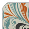 Orange & Blue Leafy Swirls Octagon Placemat - Single front (DETAIL)