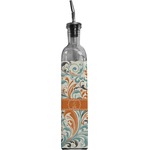 Orange & Blue Leafy Swirls Oil Dispenser Bottle (Personalized)