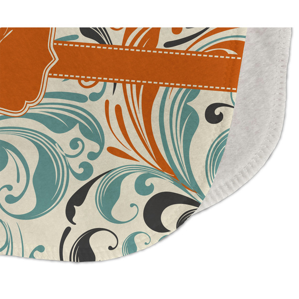 Orange & Blue Leafy Swirls Old Burp Detail