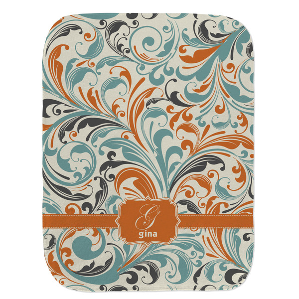 Orange & Blue Leafy Swirls Old Burp Flat