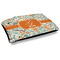 Orange & Blue Leafy Swirls Dog Bed w/ Name and Initial