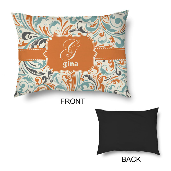 Orange & Blue Leafy Swirls Outdoor Dog Beds - Medium - APPROVAL