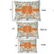 Orange & Blue Leafy Swirls Outdoor Dog Beds - SIZE CHART