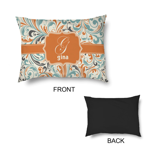 Orange & Blue Leafy Swirls Outdoor Dog Beds - Small - APPROVAL