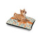 Orange & Blue Leafy Swirls Outdoor Dog Beds - Small - IN CONTEXT