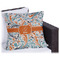 Orange & Blue Leafy Swirls Outdoor Pillow - 20" (Personalized)