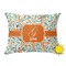 Orange & Blue Leafy Swirls Outdoor Throw Pillow (Rectangular - 12x16)