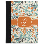 Orange & Blue Leafy Swirls Padfolio Clipboard - Small (Personalized)