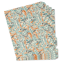 Orange & Blue Leafy Swirls Binder Tab Divider - Set of 5 (Personalized)