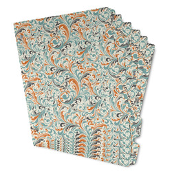 Orange & Blue Leafy Swirls Binder Tab Divider - Set of 6 (Personalized)