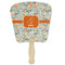 Orange & Blue Leafy Swirls Paper Fan (Personalized)