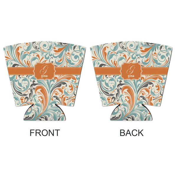 Orange & Blue Leafy Swirls Party Cup Sleeves - with bottom - APPROVAL