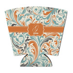 Orange & Blue Leafy Swirls Party Cup Sleeve - with Bottom (Personalized)