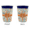 Orange & Blue Leafy Swirls Party Cup Sleeves - without bottom - Approval