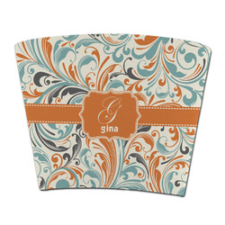 Orange & Blue Leafy Swirls Party Cup Sleeve - without bottom (Personalized)
