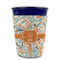 Orange & Blue Leafy Swirls Party Cup Sleeves - without bottom - FRONT (on cup)