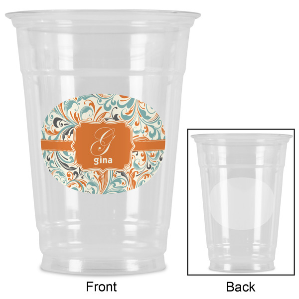 Orange & Blue Leafy Swirls Party Cups - 16oz - Approval