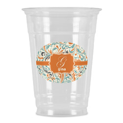 Orange & Blue Leafy Swirls Party Cups - 16oz (Personalized)
