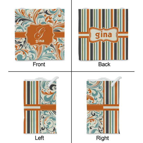 Orange & Blue Leafy Swirls Party Favor Gift Bag - Gloss - Approval