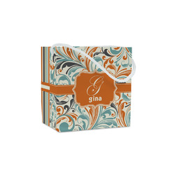 Orange & Blue Leafy Swirls Party Favor Gift Bags (Personalized)