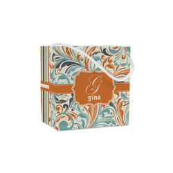 Orange & Blue Leafy Swirls Party Favor Gift Bags - Matte (Personalized)