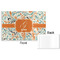 Orange & Blue Leafy Swirls Disposable Paper Placemat - Front & Back