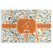 Orange & Blue Leafy Swirls Disposable Paper Placemat - Front View