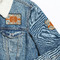 Orange & Blue Leafy Swirls Patches Lifestyle Jean Jacket Detail