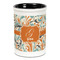 Orange & Blue Leafy Swirls Ceramic Pencil Holders - Black