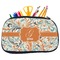 Orange & Blue Leafy Swirls Neoprene Pencil Case - Medium w/ Name and Initial