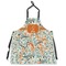 Orange & Blue Leafy Swirls Apron Without Pockets w/ Name and Initial