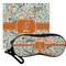 Orange & Blue Leafy Swirls Personalized Eyeglass Case & Cloth
