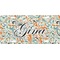 Orange & Blue Leafy Swirls Front License Plate (Personalized)