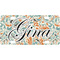Orange & Blue Leafy Swirls Mini / Bicycle License Plate (4 Holes) (Personalized)
