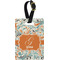 Orange & Blue Leafy Swirls Personalized Rectangular Luggage Tag
