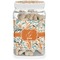 Orange & Blue Leafy Swirls Dog Treat Jar (Personalized)