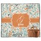 Orange & Blue Leafy Swirls Outdoor Picnic Blanket (Personalized)