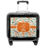 Orange & Blue Leafy Swirls Pilot / Flight Suitcase (Personalized)