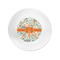 Orange & Blue Leafy Swirls Plastic Party Appetizer & Dessert Plates - Approval