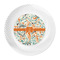 Orange & Blue Leafy Swirls Plastic Party Dinner Plates - Approval