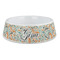 Orange & Blue Leafy Swirls Plastic Dog Bowl - Large (Personalized)