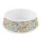 Orange & Blue Leafy Swirls Plastic Dog Bowl - Small (Personalized)